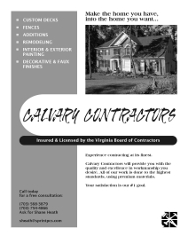 Calvary Contractors Flyer